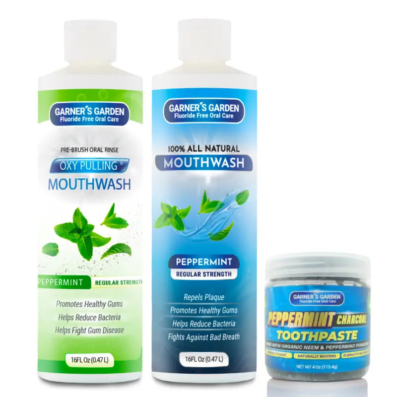 Garner'S Garden Oral Care Trio with Toothpaste or Tooth Powder and Mouthwash