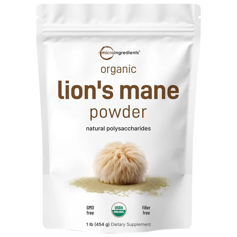 Micro Ingredients Organic Lions Mane Mushroom Supplement Powder 1Lb