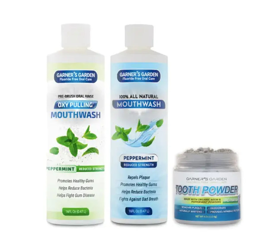 Garner'S Garden Oral Care Trio with Toothpaste or Tooth Powder and Mouthwash