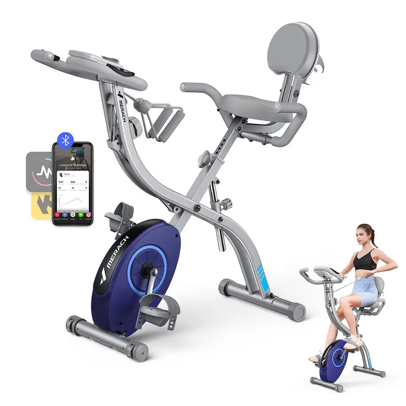 MERACH Exercise Bike for Home - Indoor Bike,300Lb Capacity,Folding Exercise Bikes