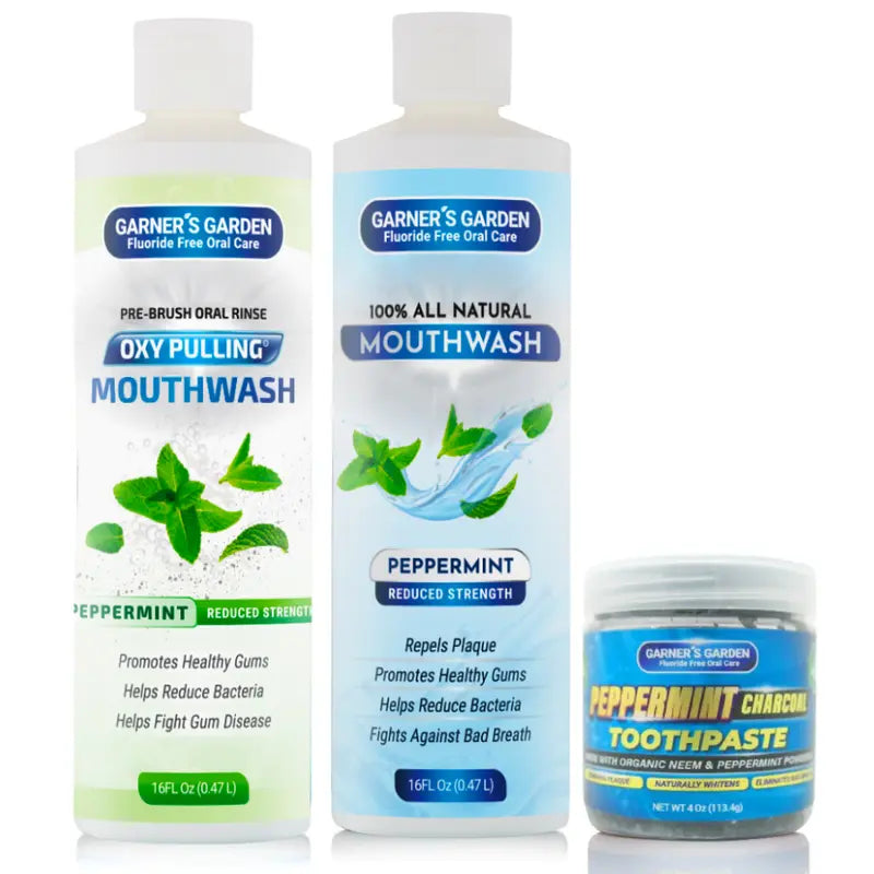 Garner'S Garden Oral Care Trio with Toothpaste or Tooth Powder and Mouthwash