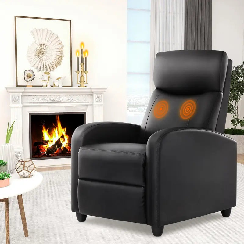 Homesquad Recliner Chair for Living Room, Massage Recliner Chair Winback Single Sofa Home Theater Chairs Adjustable Modern Reclining Chair with Padded Seat Backrest for Adults