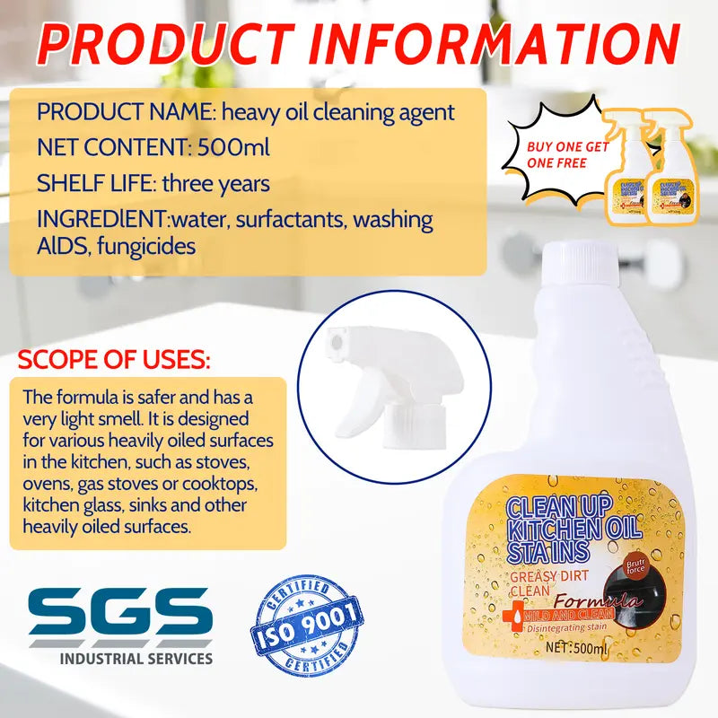 Kitchen Cleaner Hood Cleaner Kitchen Degreaser Remove Limescale and Grease Multi-Purpose Cleaning Spray Household