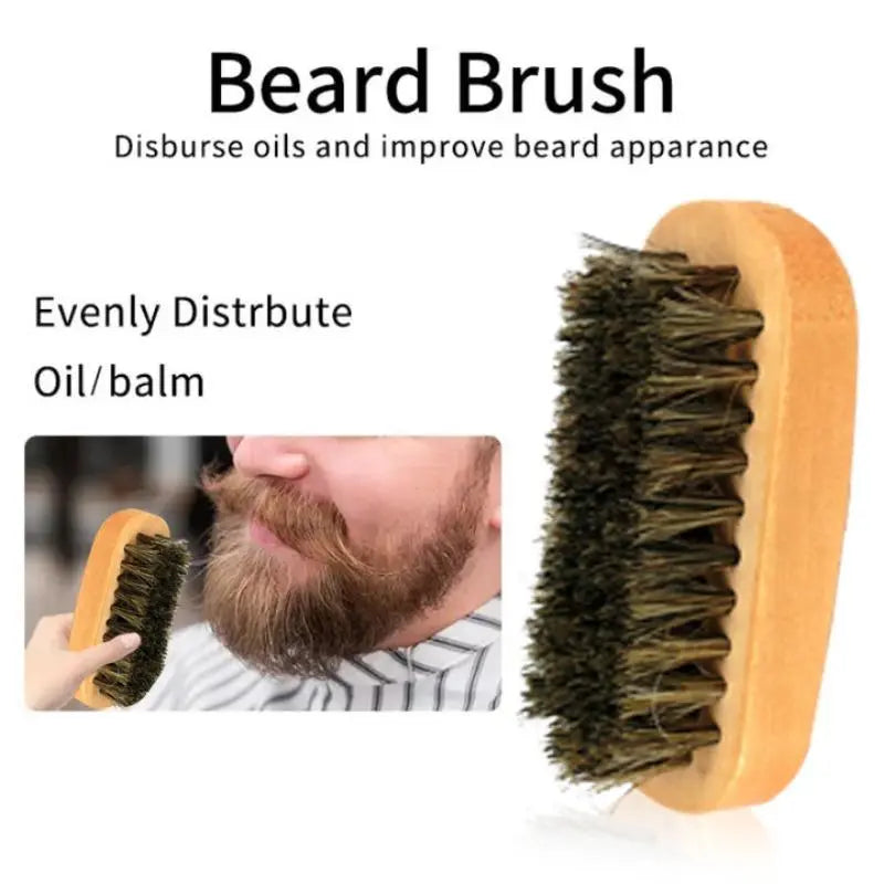 Comfort Beard Care Kit, 6 Counts/Set Beard Styling & Hair Care Product for Men, Including Beard Oil Beard Shaving Brush Beard Comb Beard Shaping Tool