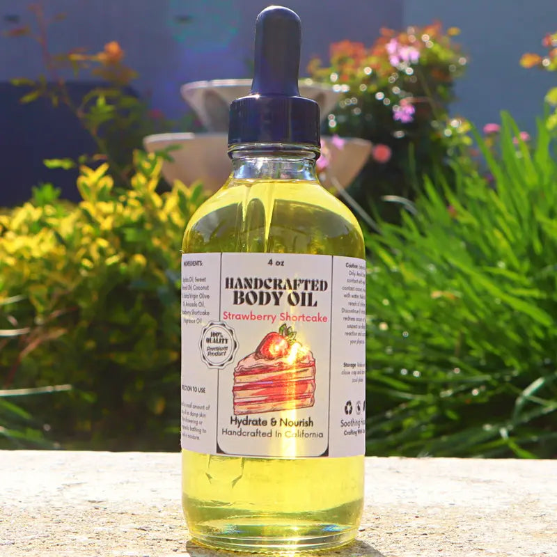 Handcrafted Strawberry Shortcake Multi-Use Body Oil Body Care Hydrating Moisturizer Moisturizing Gentle Body Care