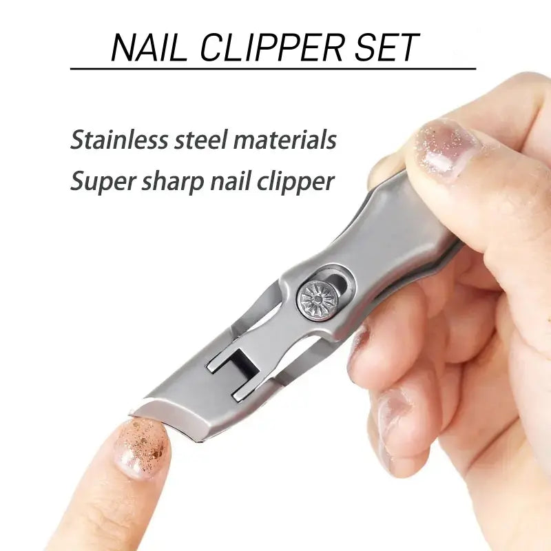 Nail Clippers and Nail Files Set, Ultra Wide Jaw Opening Nail Clipper Set, Ultra Sharpstainless Steel Nail Clippers for Tough Nails,Toenail Clippers with Safety Lock,Clippers for Fingernails Toenails, Pedicure, Men &Women Nail Care