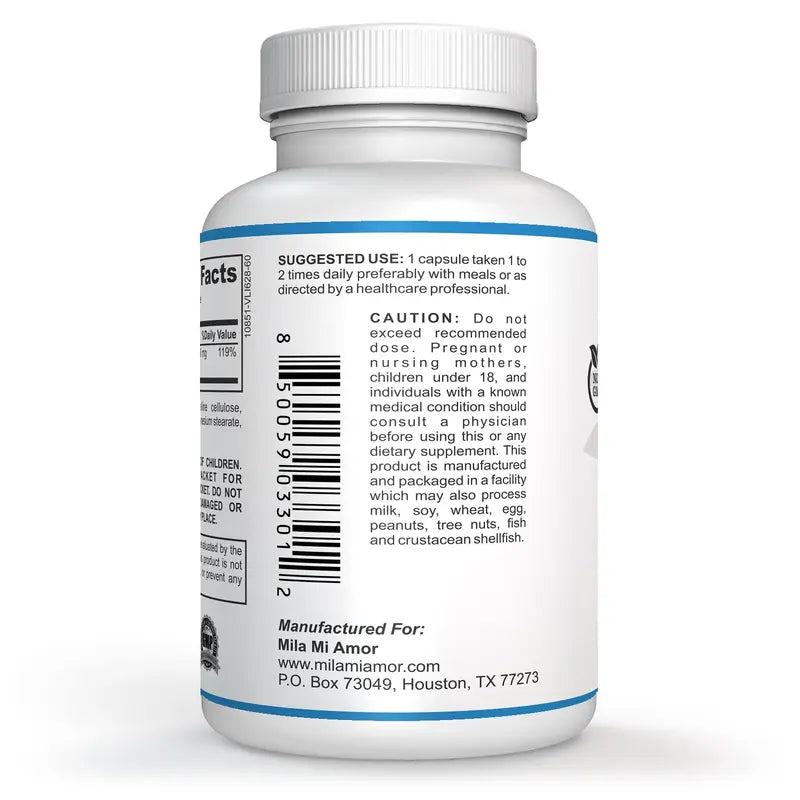 High Potency Magnesium | Whole Body Support | Heart, Nerve and Bone Health | 500 Mg | 60 Capsules Healthcare Supplement Fitness
