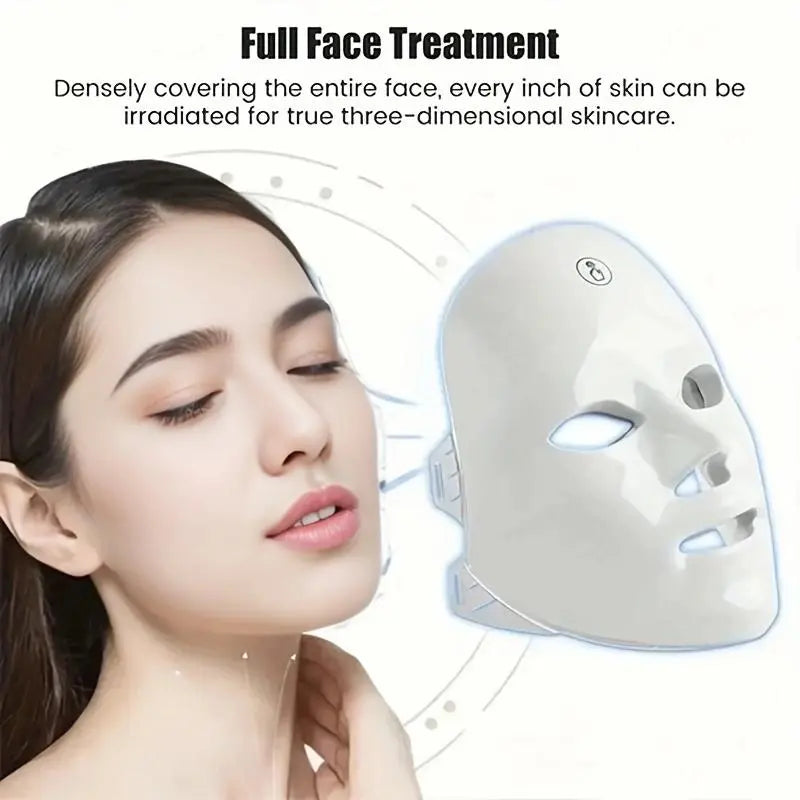 Comfort Facial Skincare Mask Beauty Instrument, Rechargeable LED Light Facial Skin Care Mask, Professional Skin Comfort Care Product for Women