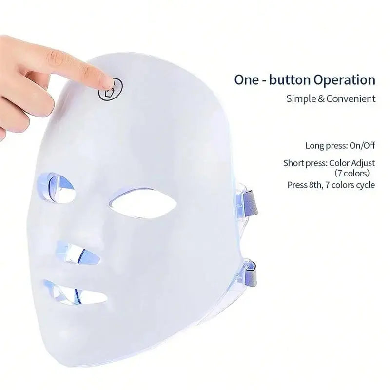 Comfort Facial Skincare Mask Beauty Instrument, Rechargeable LED Light Facial Skin Care Mask, Professional Skin Comfort Care Product for Women