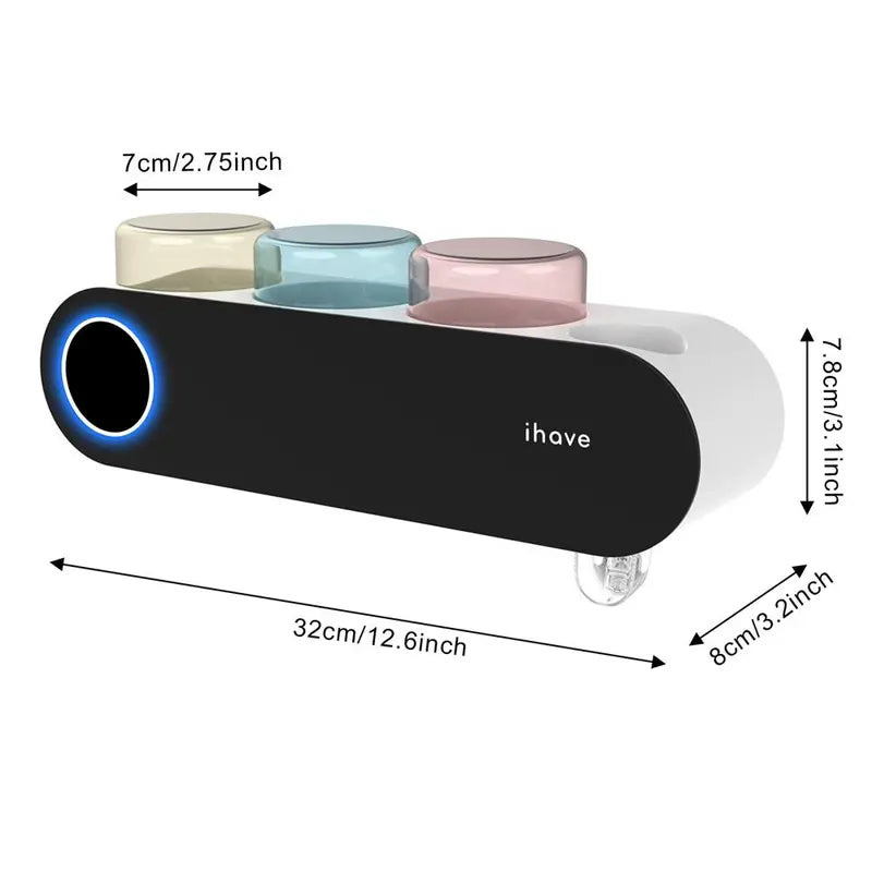 Toothbrush Holders with Ultraviolet Disinfection, Wall Mounted Hygiene Toothbrush Holder with Toothpaste Dispenser, USB Charging Bathroom Toothbrush Holder, Boyfriend Gifts