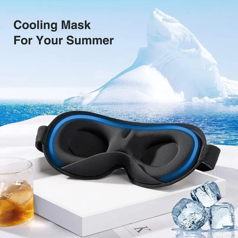 Intensive Sleep Mask, 3D Blocking Light Sleep Mask for Women and Men (4.2Oz/120G), Stress Relief, Night Sleep Mask with Adjustable Shoulder Strap, Travel Nap Yoga Mask, Black