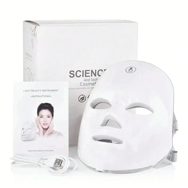 Comfort Facial Skincare Mask Beauty Instrument, Rechargeable LED Light Facial Skin Care Mask, Professional Skin Comfort Care Product for Women