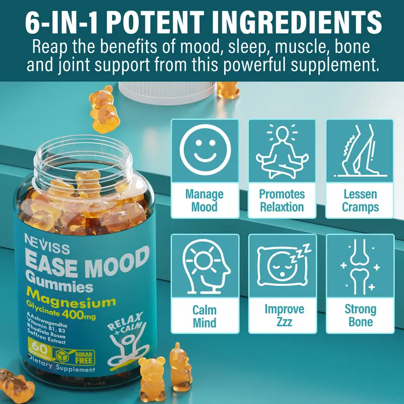 Sugar Free Magnesium, Vegetarian, Malate, Citrate for Muscles, Nerves, Energy,Quaility Sleep,