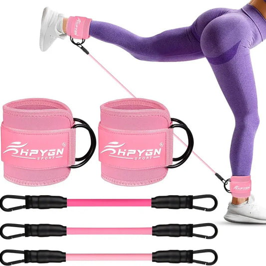 Ankle Resistance Bands, Ankle Bands for Working Out with Cuffs, Resistance Bands for Leg Butt Training Workout Equipment for Kickbacks Hip Gluteus Training Exercises, Ankle Strap with Exercise Bands