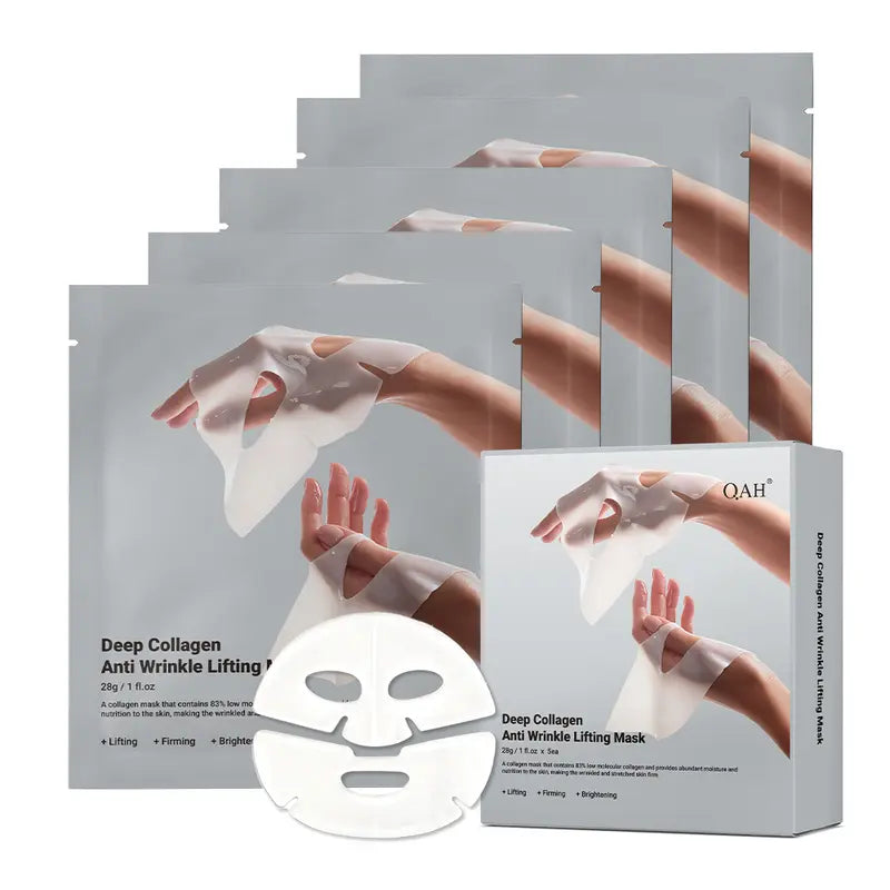 Qah-Deep Collagen Power Boosting Mask | the ORIGINAL OVERNIGHT COLLAGEN MASK | Lifting Mask with Collagen - 5PCS