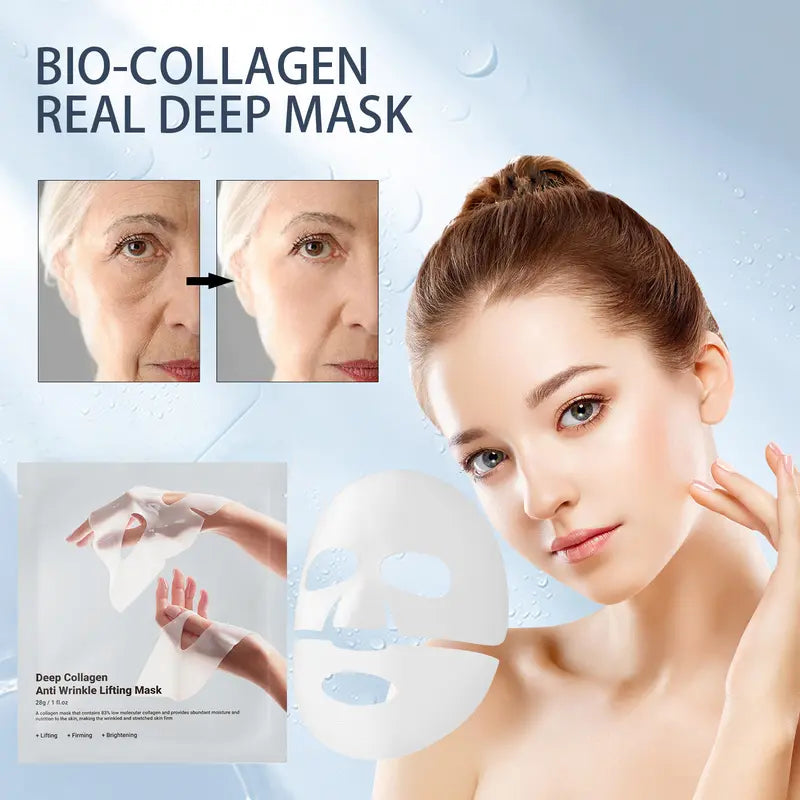 Qah-Deep Collagen Power Boosting Mask | the ORIGINAL OVERNIGHT COLLAGEN MASK | Lifting Mask with Collagen - 5PCS
