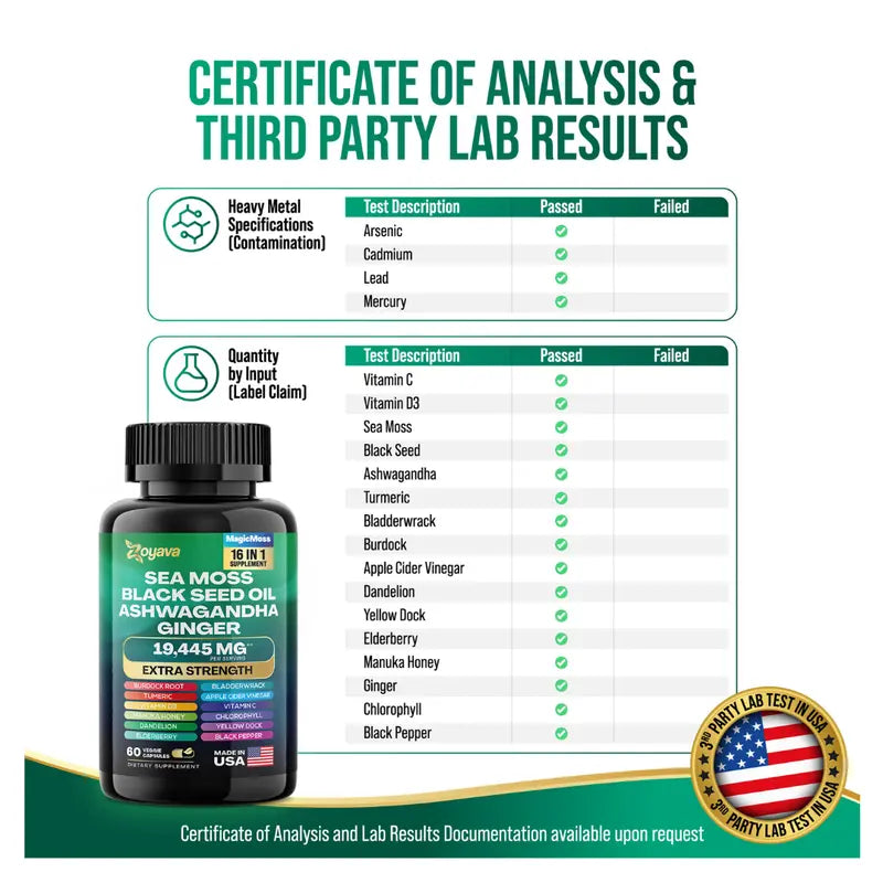 Dynamic Vitality Bundle - Zoyava Sea Moss & Shilajit - All-In-One Multivitamin Combo - Made in USA with Extra Strength Ingredients