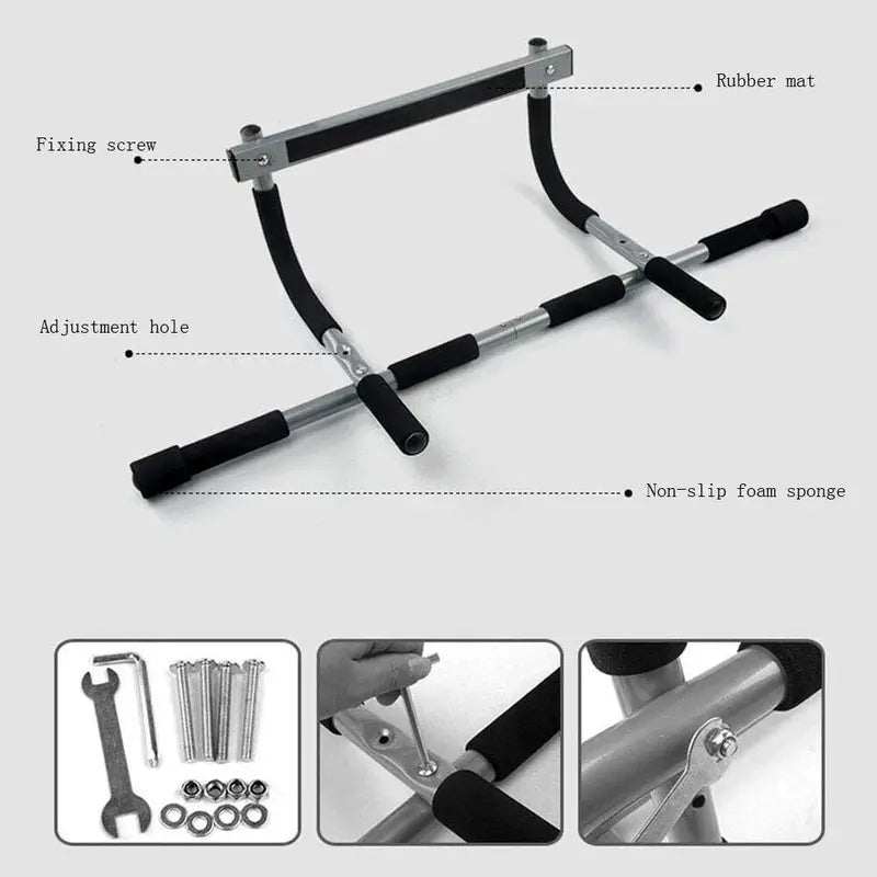 Wall Mounted Pull up Bar, 1 Piece Chin-Up Trainer, Home Workout Fitness Equipment, Abs Back Biceps and Shoulders Workout, Multifunctional Strength Training Equipment, Home Exercise for Men and Women, Home Gym, Gymtok