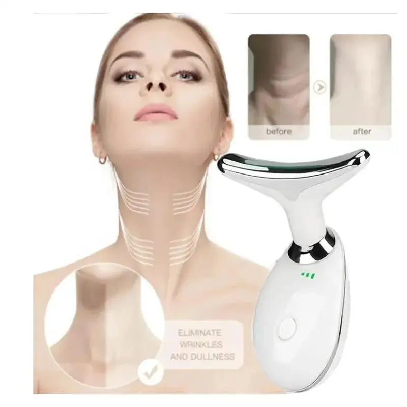 7 Color LED Face Massager, Neck Skin Lifting Machine, Summer Gifts, 1 Count Face Neck Beauty Instrument, Face Neck Lines Smoothing Tool, Birthday Gift