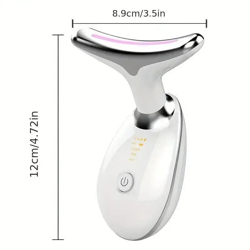 7 Color LED Face Massager, Neck Skin Lifting Machine, Summer Gifts, 1 Count Face Neck Beauty Instrument, Face Neck Lines Smoothing Tool, Birthday Gift