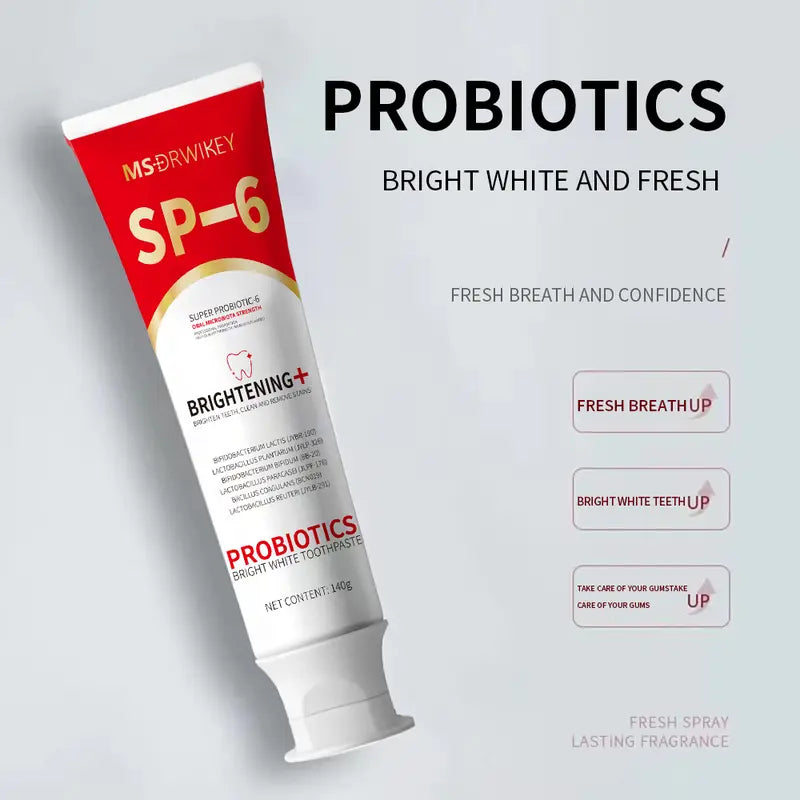 【+3$ Get 2 Pcs】Msdrwikey Super Probiotic-6 Toothpaste with 6 Probiotics Oalance Oral Microbiota Strength