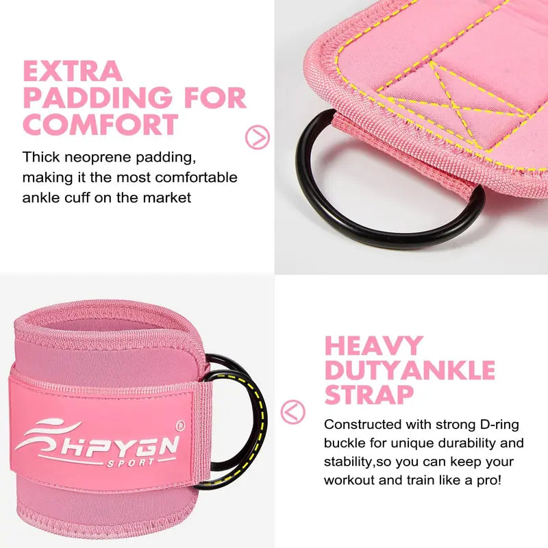 Ankle Resistance Bands, Ankle Bands for Working Out with Cuffs, Resistance Bands for Leg Butt Training Workout Equipment for Kickbacks Hip Gluteus Training Exercises, Ankle Strap with Exercise Bands