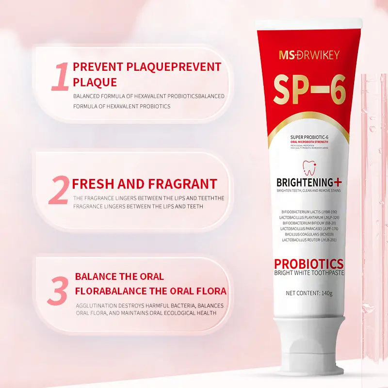 【+3$ Get 2 Pcs】Msdrwikey Super Probiotic-6 Toothpaste with 6 Probiotics Oalance Oral Microbiota Strength