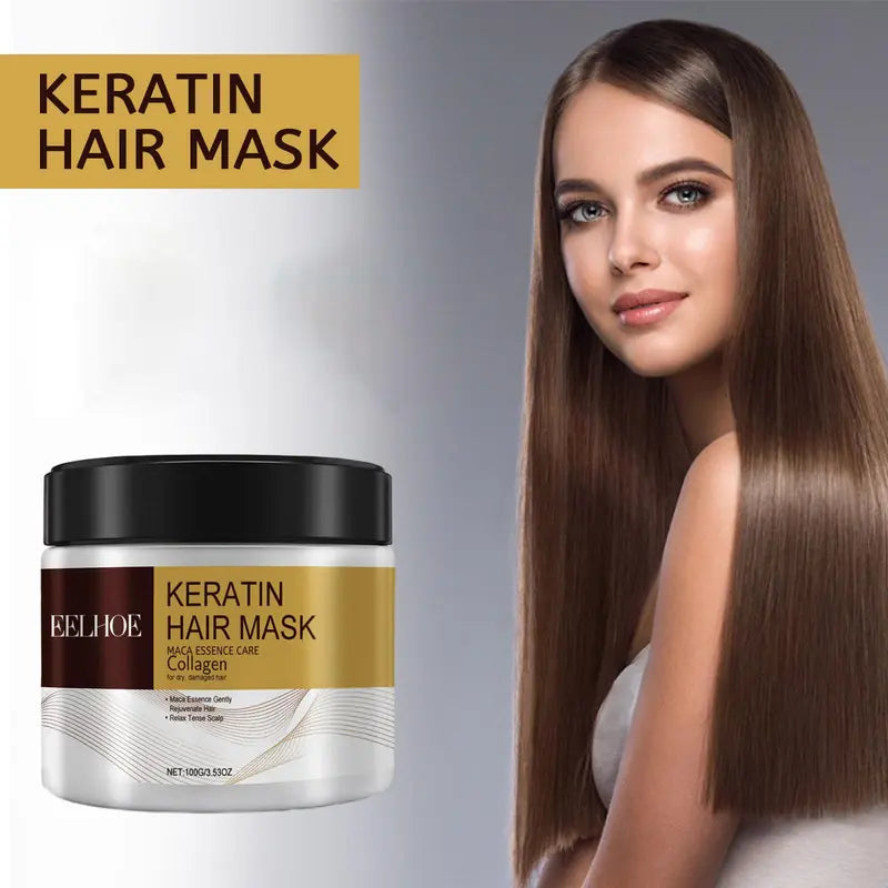 100G Keratin Hair Mask, 1 Count Hydrating Hair Care Mask, Hair Care Product for Dry & Damaged Hair, Back to School