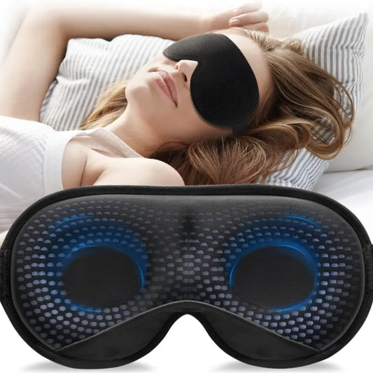 Intensive Sleep Mask, 3D Blocking Light Sleep Mask for Women and Men (4.2Oz/120G), Stress Relief, Night Sleep Mask with Adjustable Shoulder Strap, Travel Nap Yoga Mask, Black