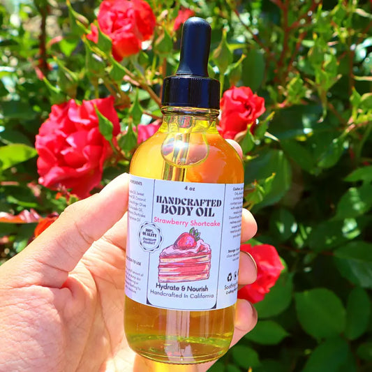 Handcrafted Strawberry Shortcake Multi-Use Body Oil Body Care Hydrating Moisturizer Moisturizing Gentle Body Care