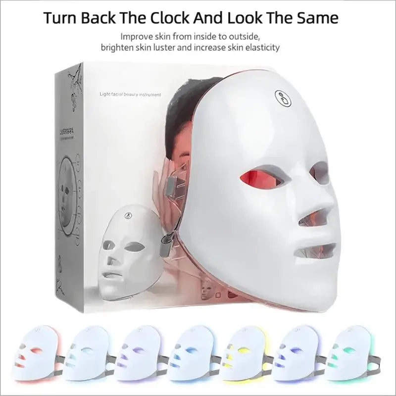 Comfort Facial Skincare Mask Beauty Instrument, Rechargeable LED Light Facial Skin Care Mask, Professional Skin Comfort Care Product for Women