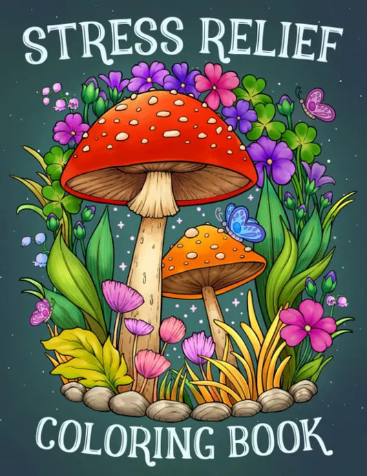 Adult Coloring Book with Animals, Landscape, Flowers, Patterns, Mushroom and Many More for Relaxation